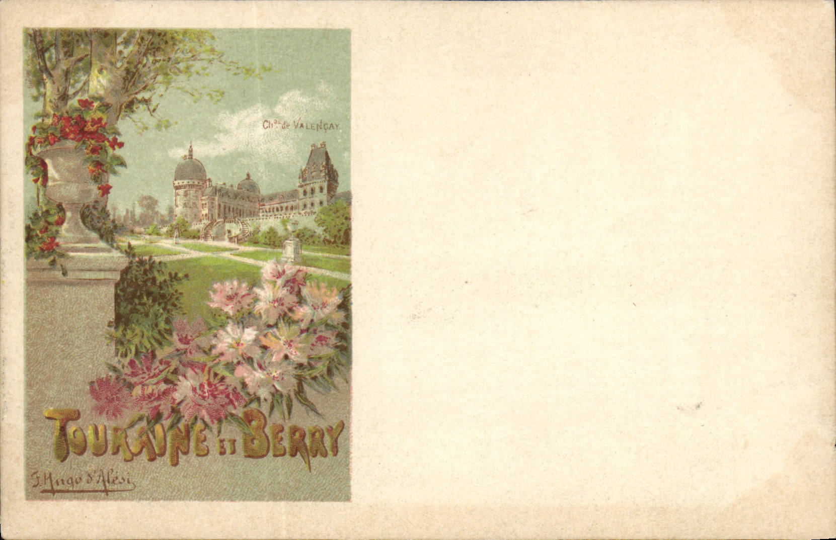 Vintage Postcard Publicity Touraine and Berry