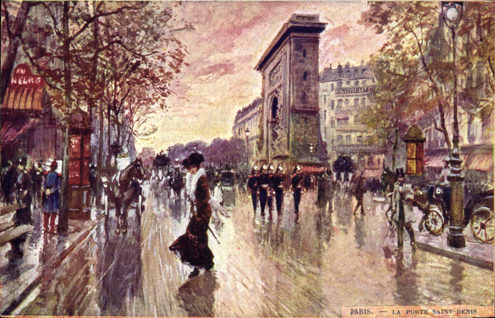 CPA Paris Illustrateur La porte Saint Denis