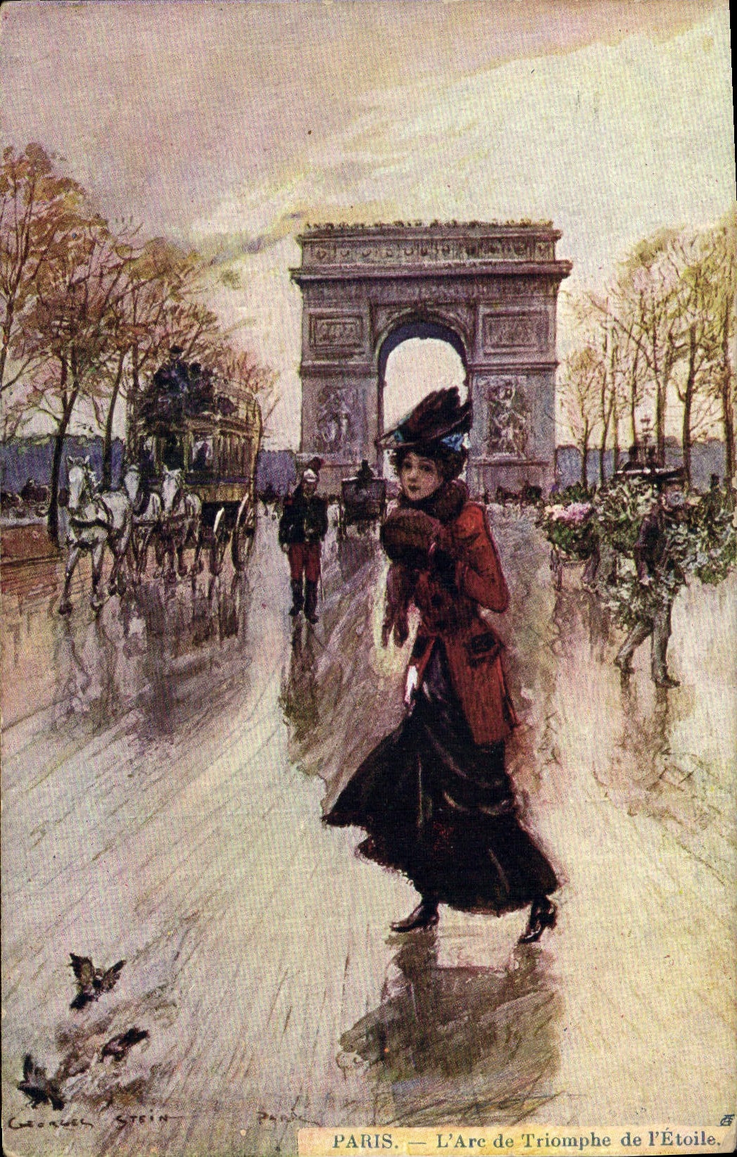 CPA Paris Illustrateur Arc de Triomphe