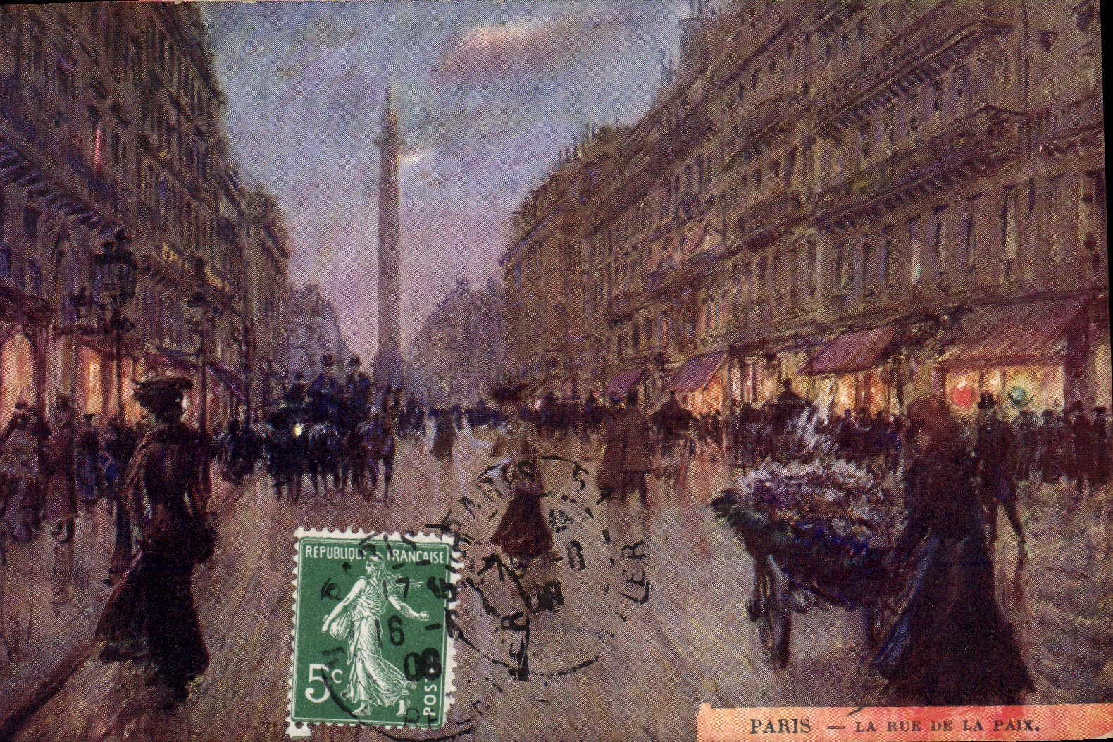 CPA Paris Illustrateur La rue de la Paix