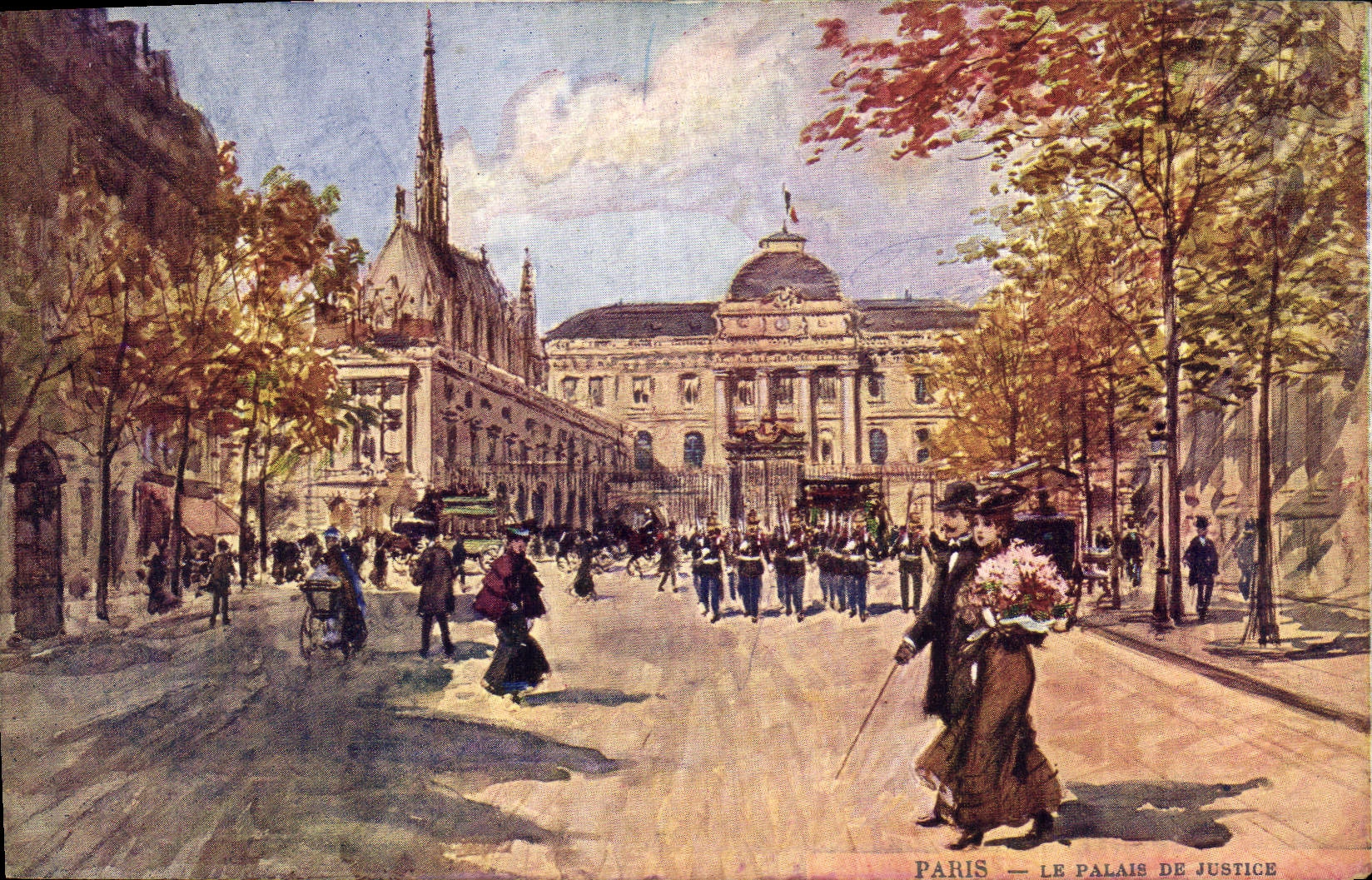 CPA Paris Illustrateur Le palais de justice 