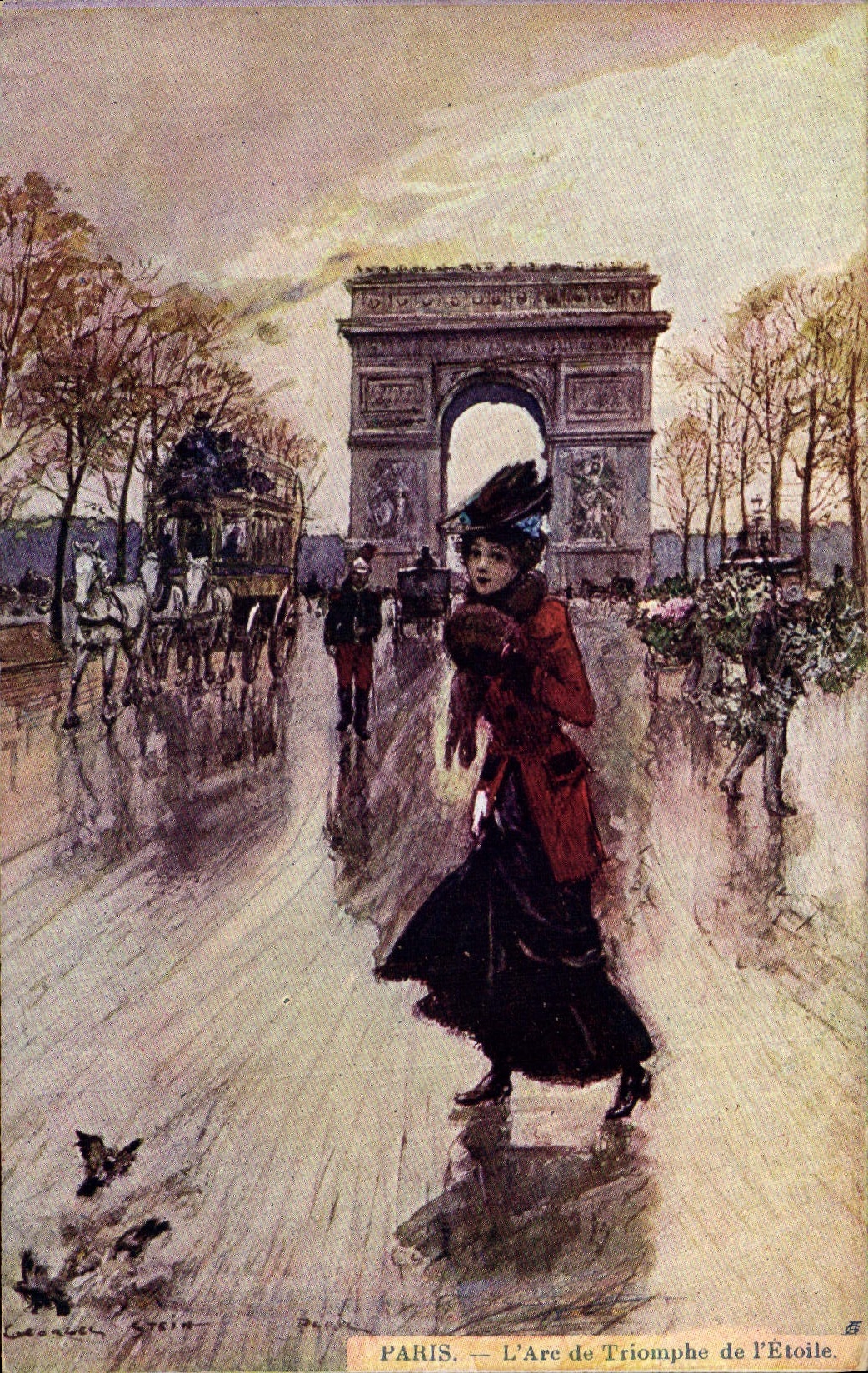 CPA Paris Illustrateur Arc de Triomphe 