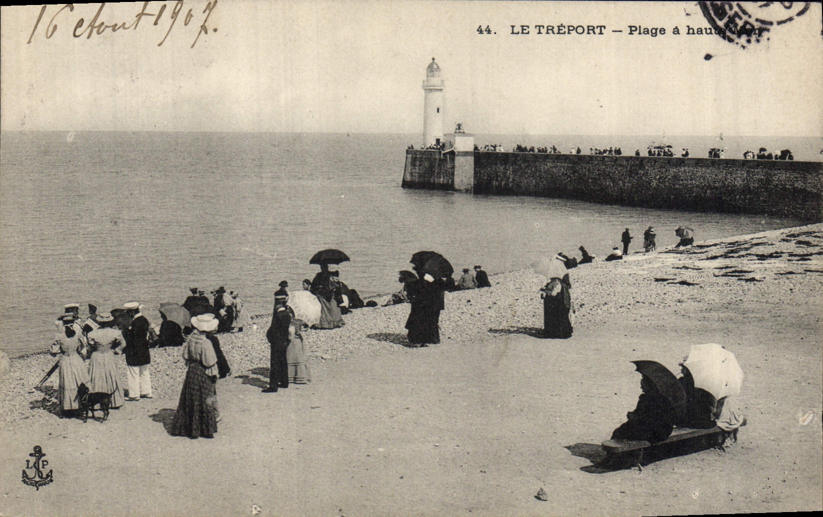 Vintage Postcard Headlight Treport Beach