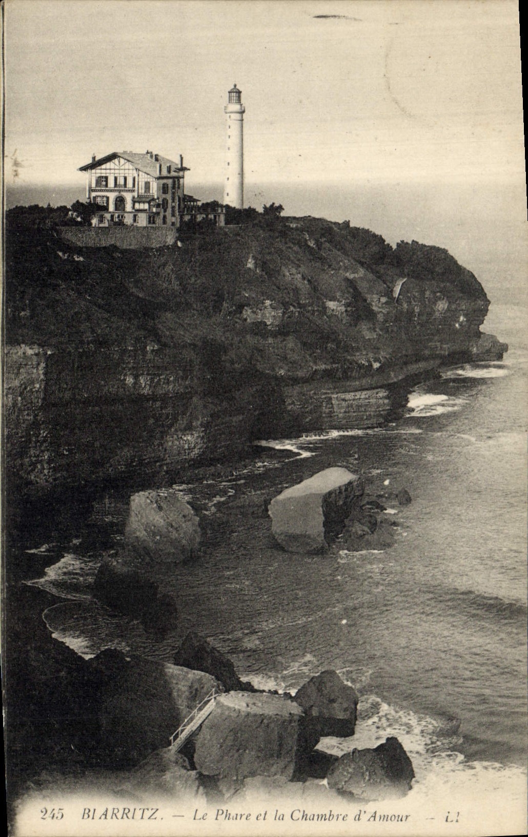 Vintage Postcard Biarritz the Headlight and the room of love