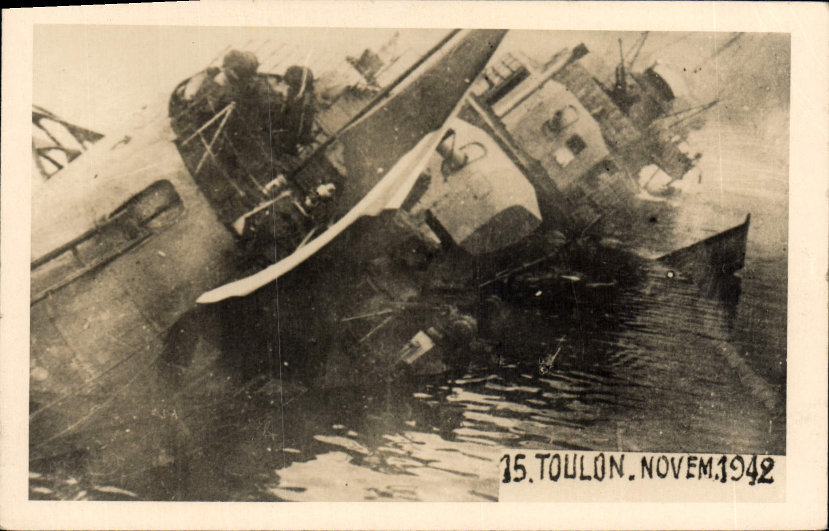 Modern Postcard Militaria Toulon November 1942 Warships