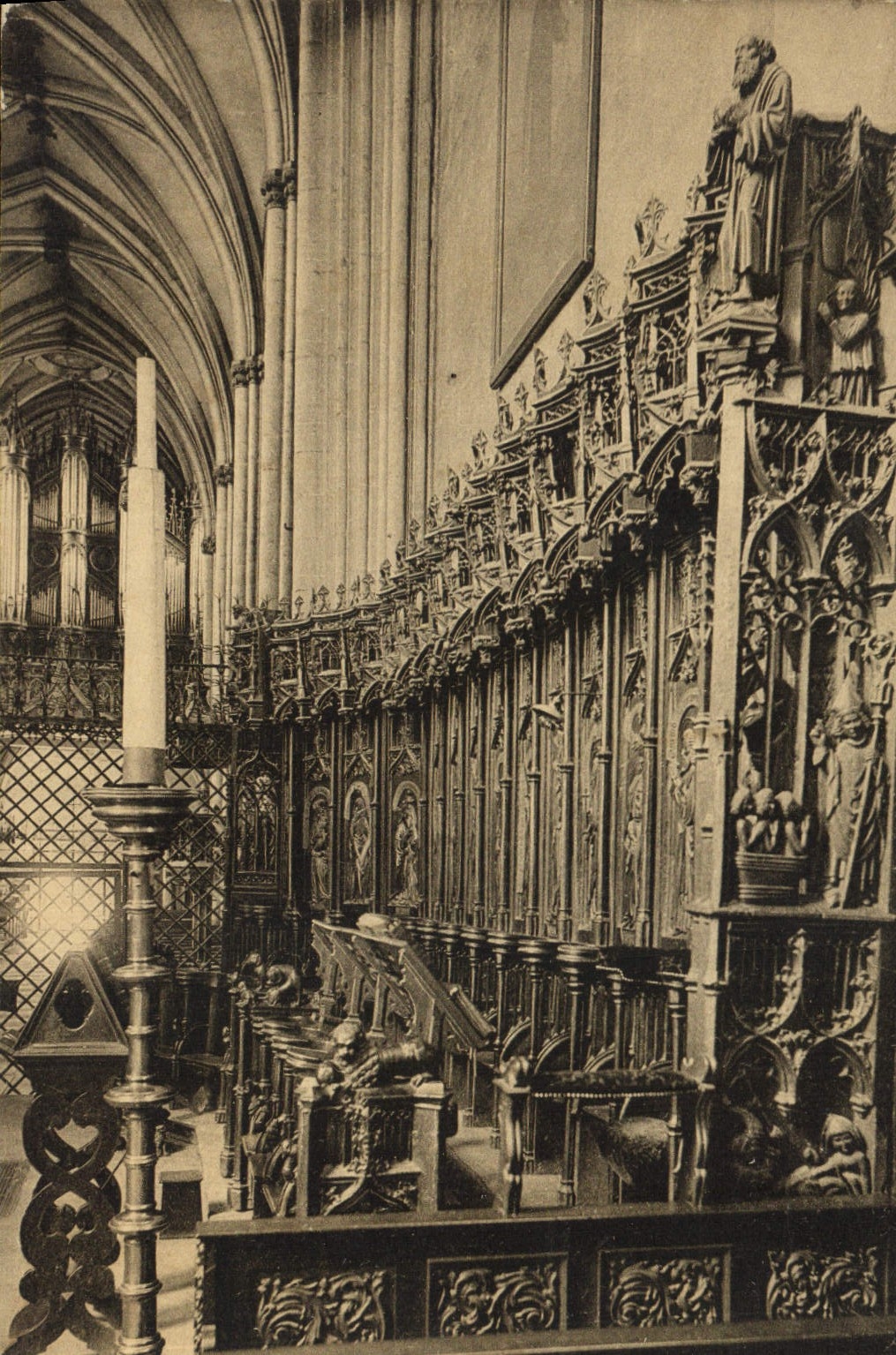 CPA Orgue Fribourg Cathedrale de St Nicolas Les stalles
