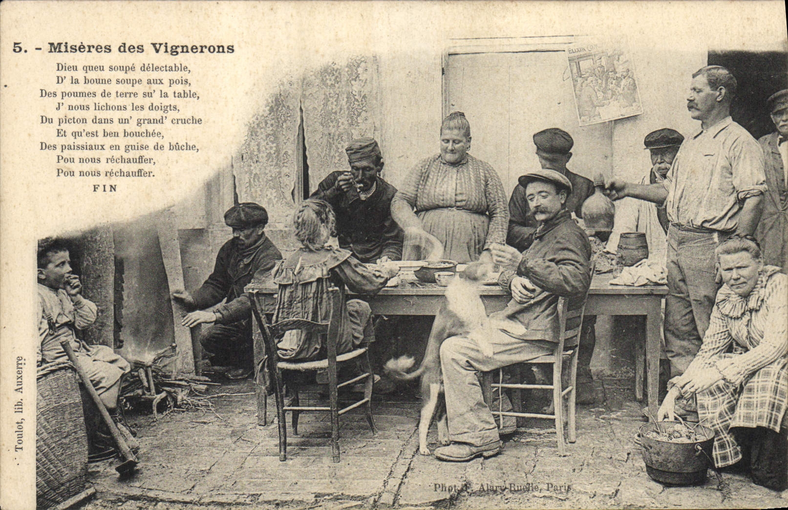 Vintage Postcard Wine Grape harvest Misery of the Vine growers Dog SIGNAL