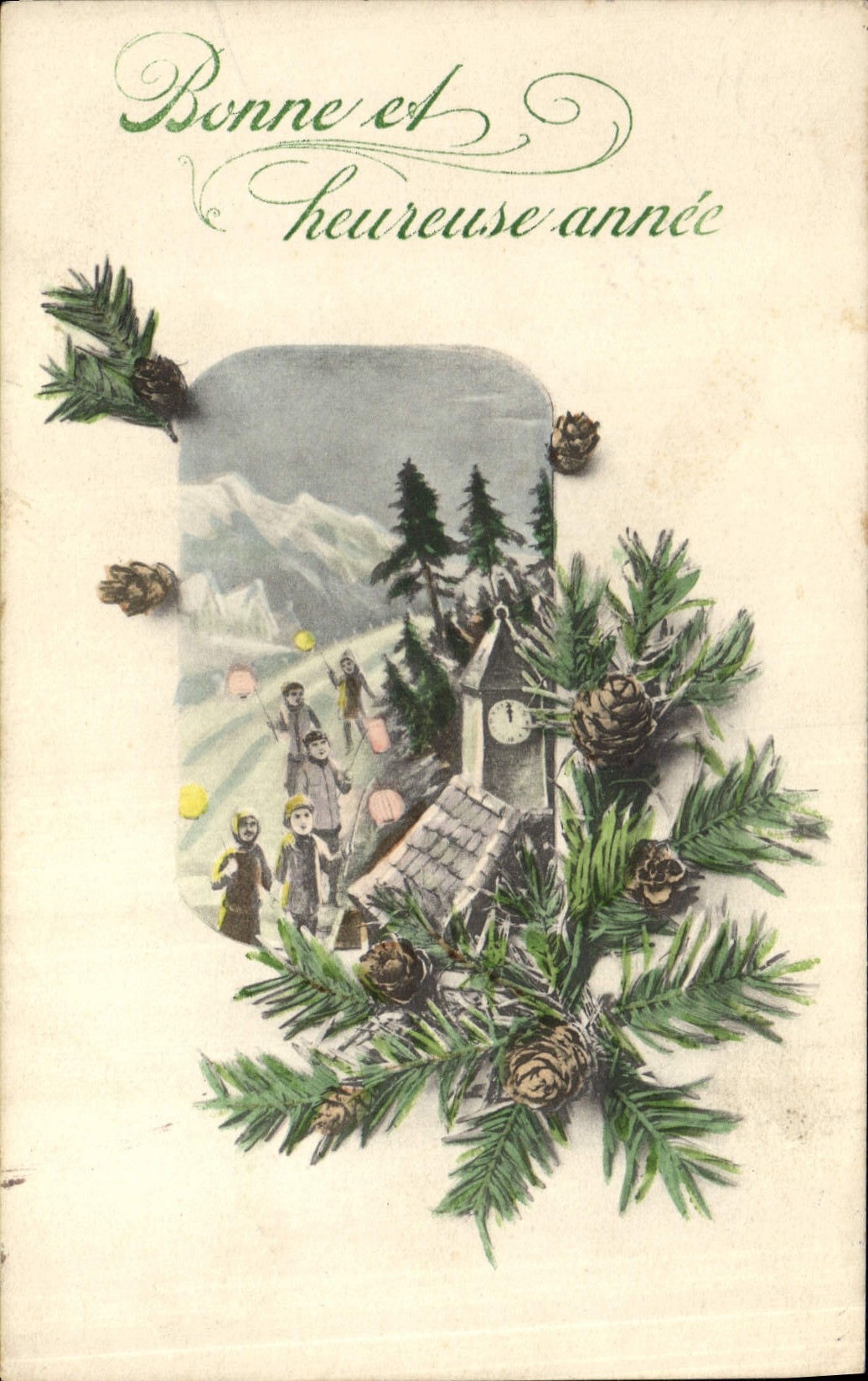 Vintage Postcard Fantasy Pines