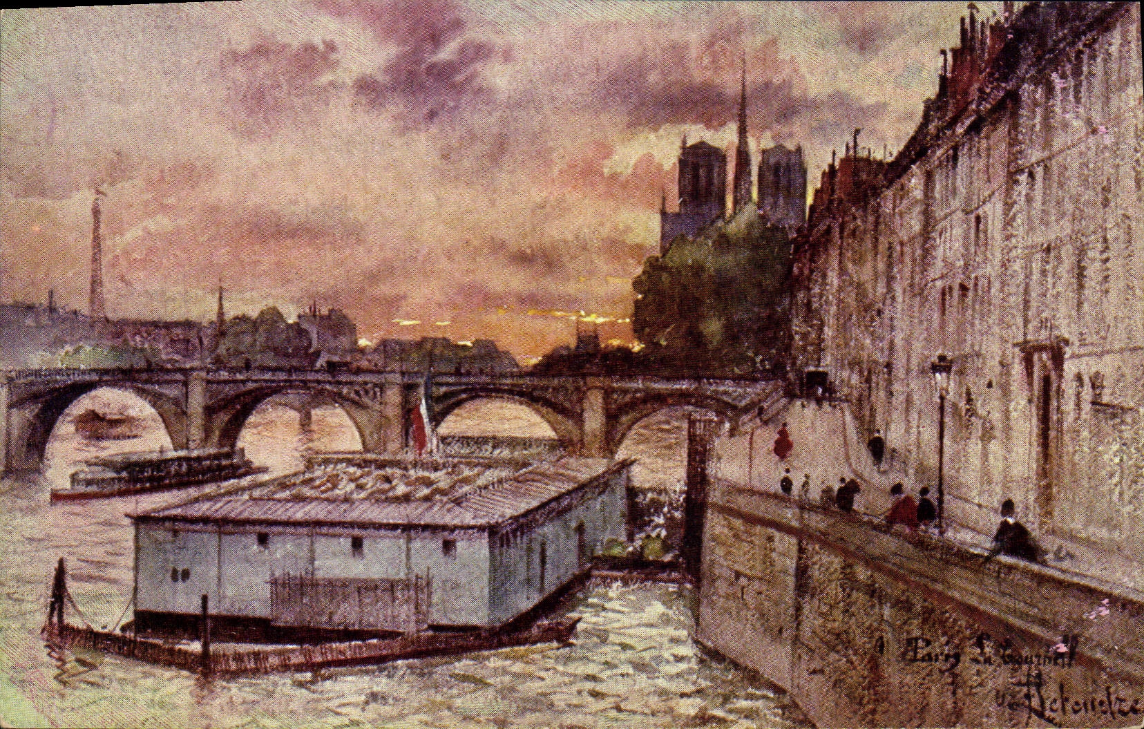 CPA Fantaisie Illustrateur Paris Notre Dame
