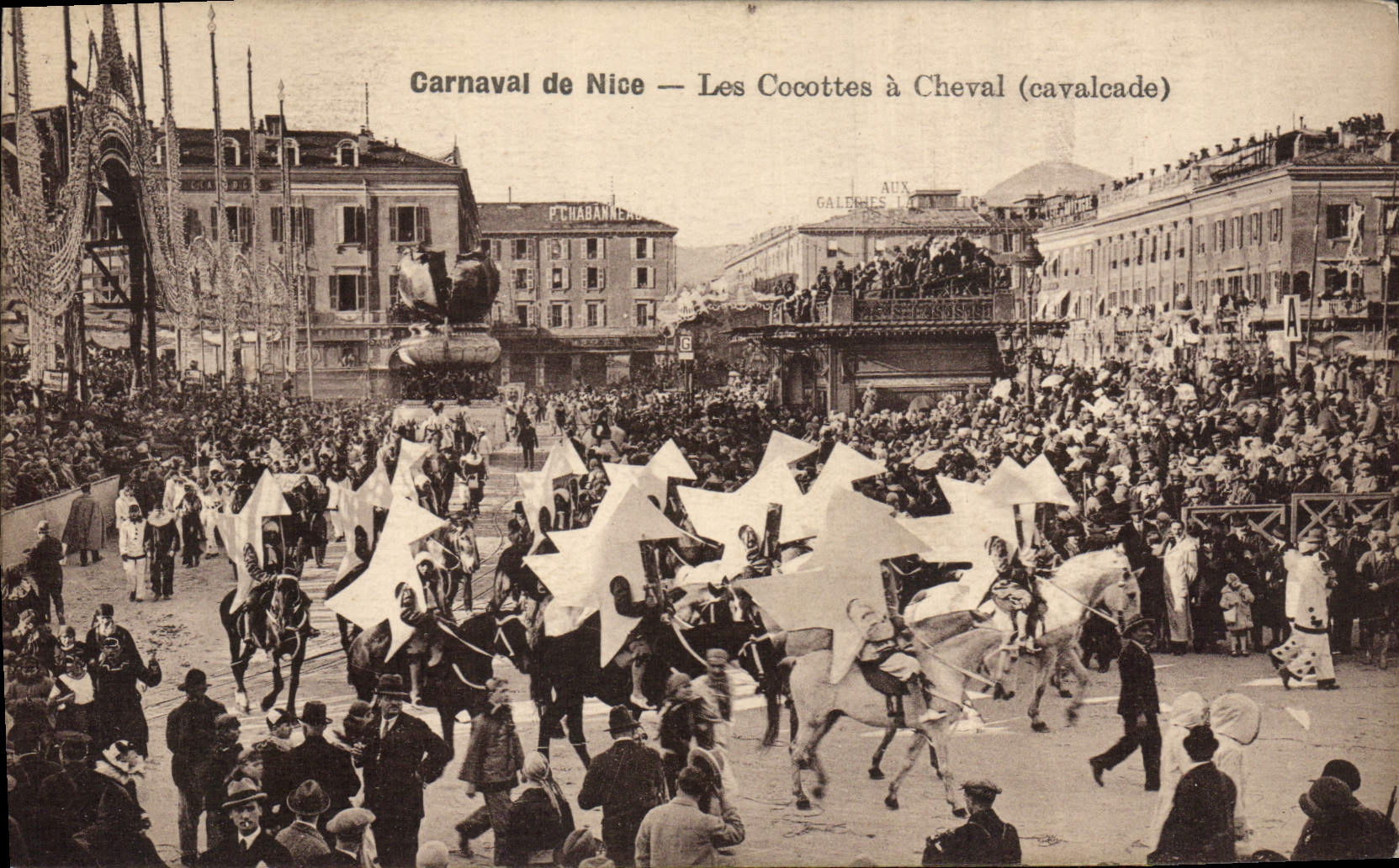Vintage Postcard Carnaval of Nice the casseroles has Cavalcade horse