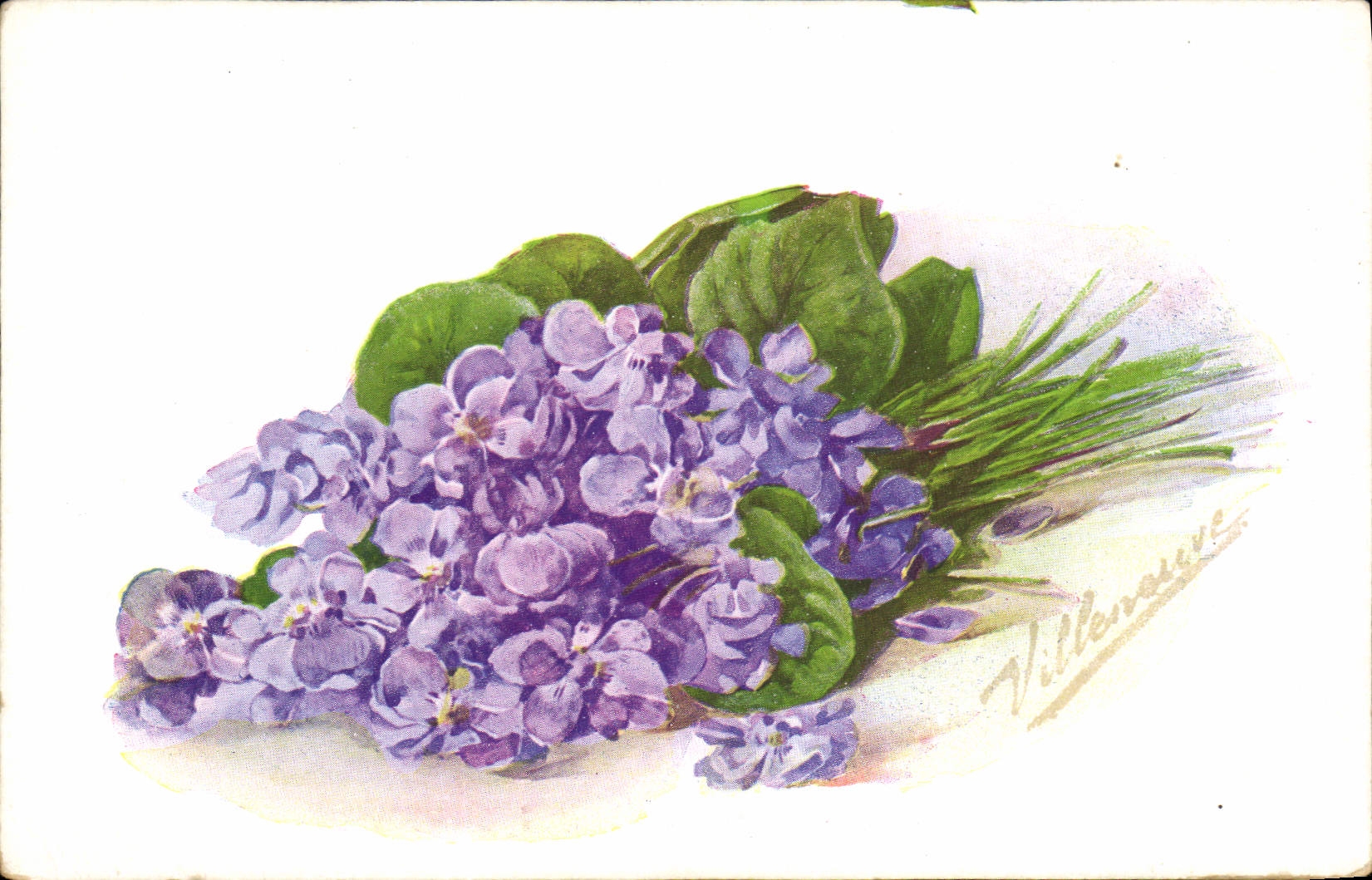 Postal Fantasia Flores Violeta de Parma