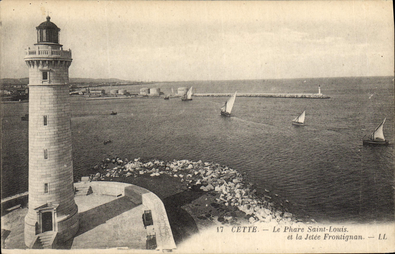 Vintage Postcard Holy Headlight louis and the Frontignan pier This Boats