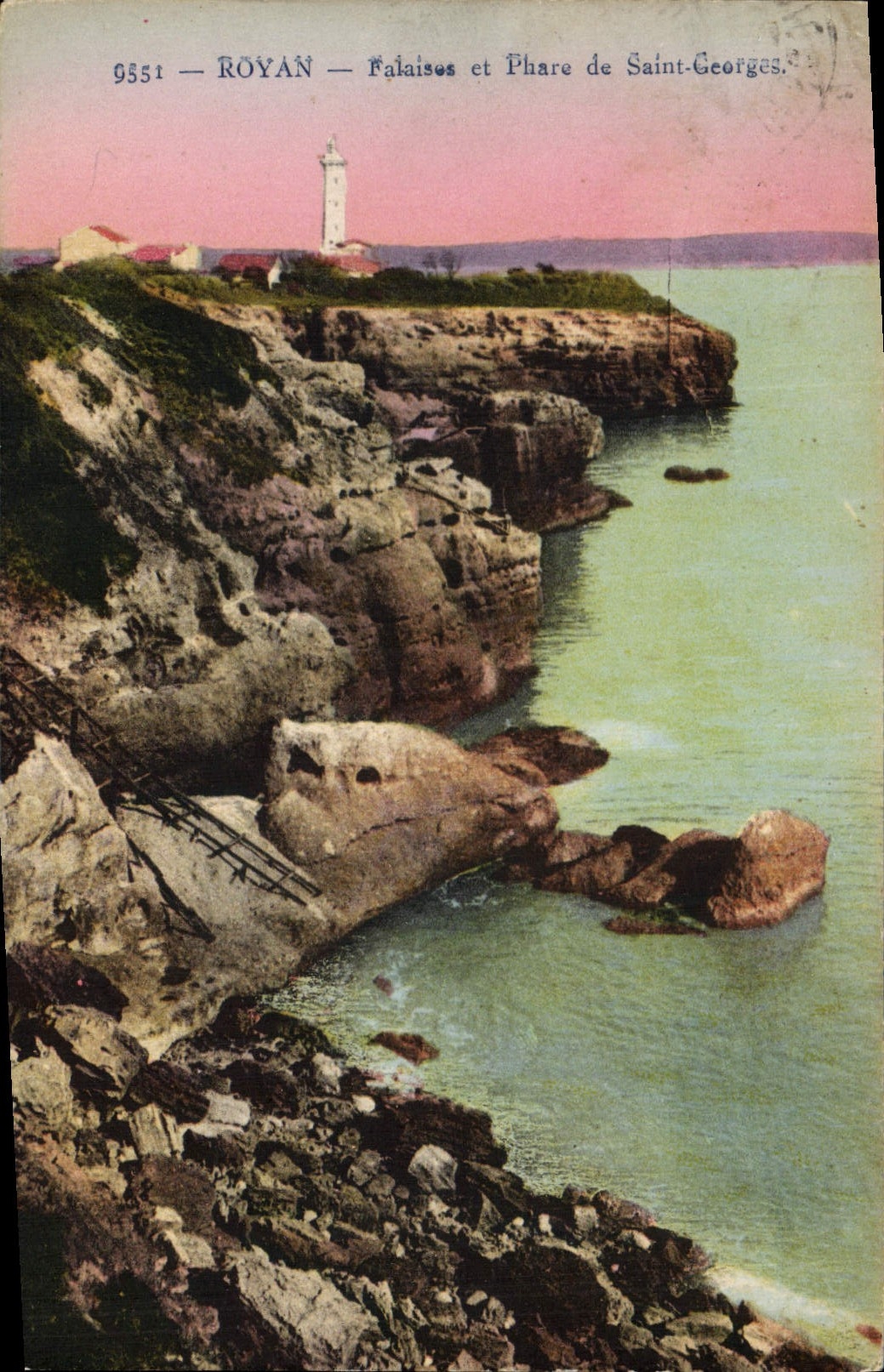 Vintage Postcard Headlight Royan Cliffs and headlight of Saint Georges