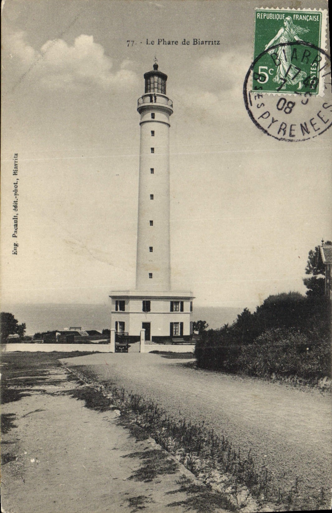 Vintage Postcard Headlight of Biarritz