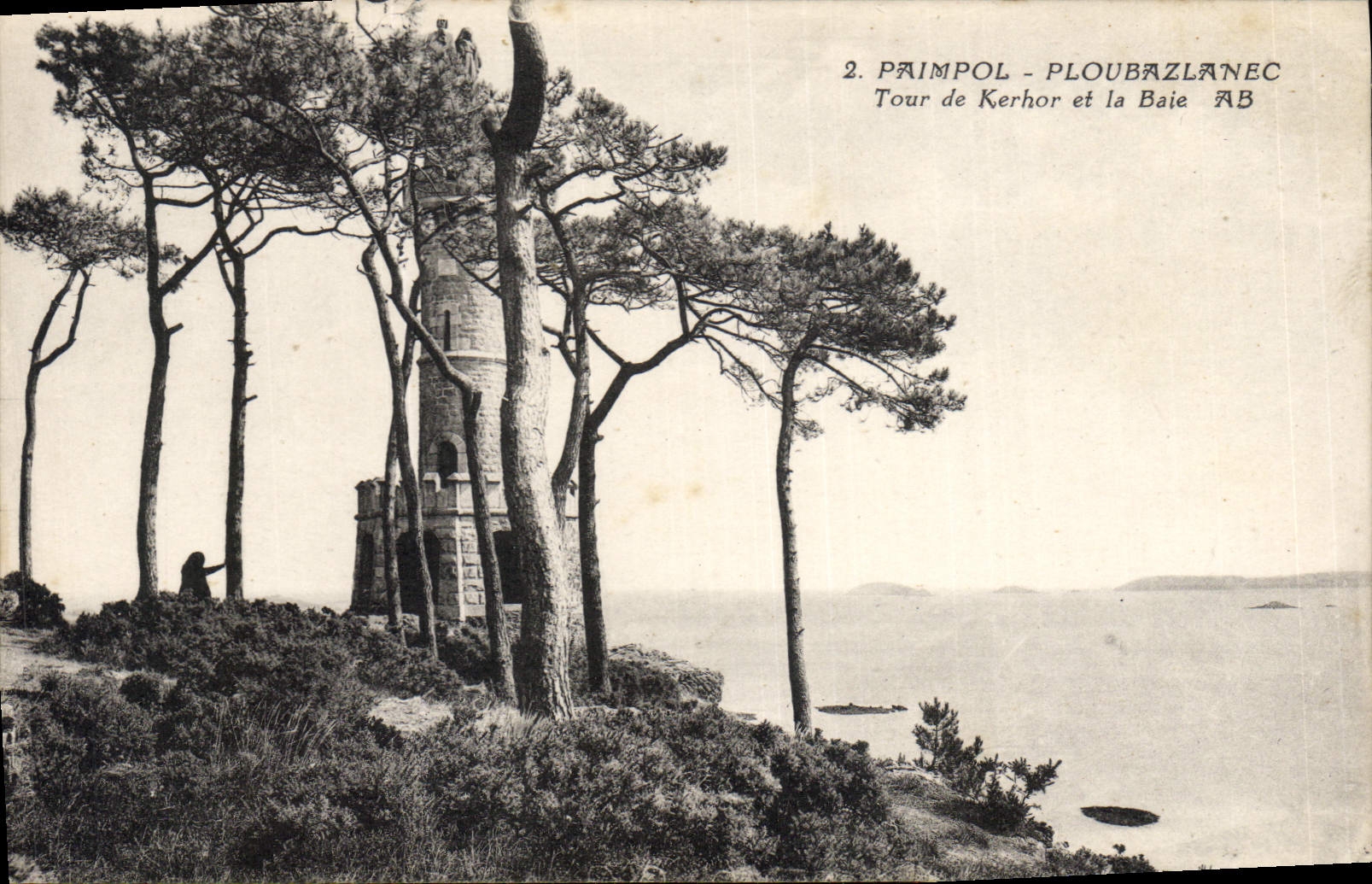 Vintage Postcard Headlight Paimpol Ploubazlanec Turn of Kerhor and the bay