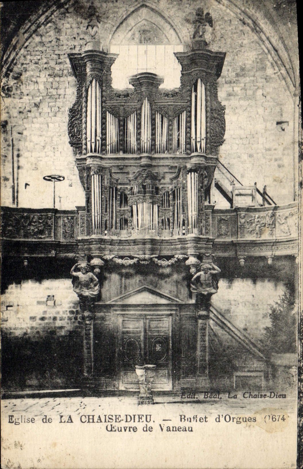 CPA Orgue Eglise de la Chaise Dieu Buffet d'orgues Oeuvre de Vaneau