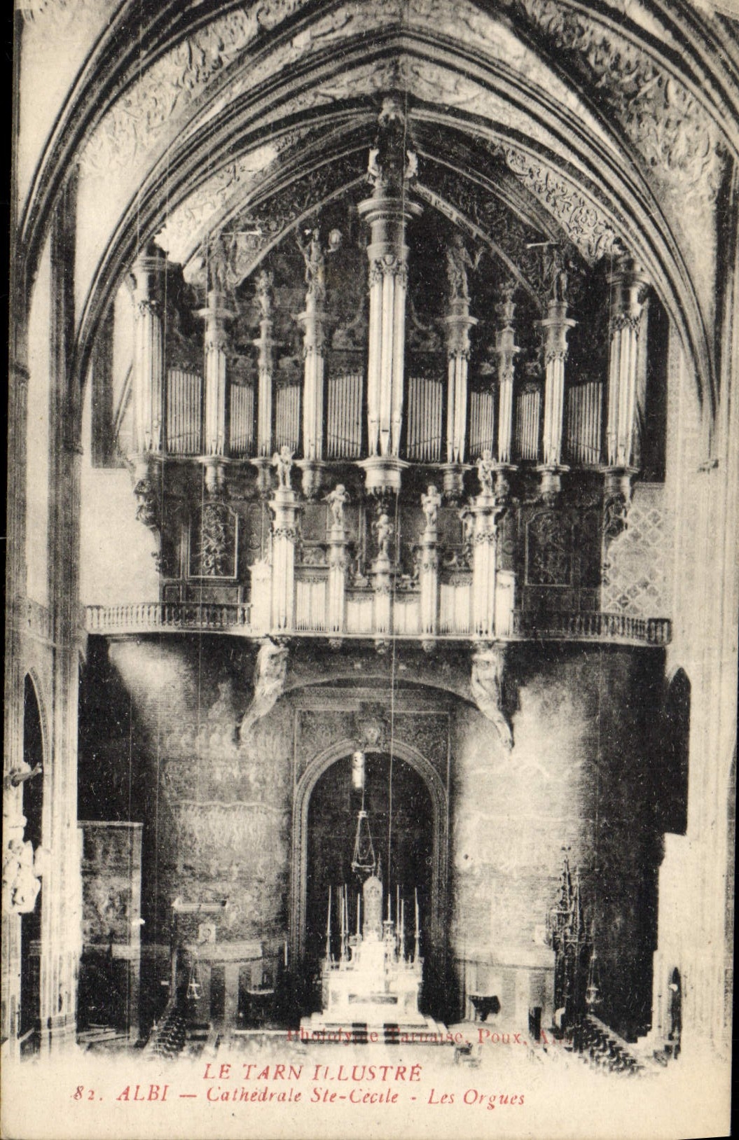 Postal Órgano Albi Catedral Ste Cecilia los órganos