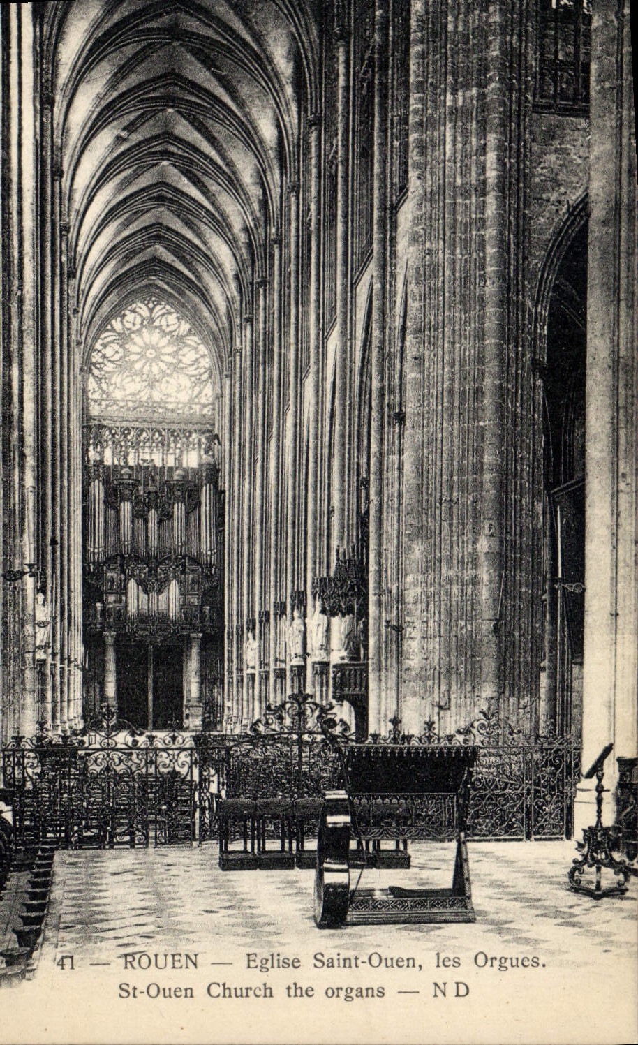 Postal Órgano Ruán Iglesia Santo Ouen los órganos