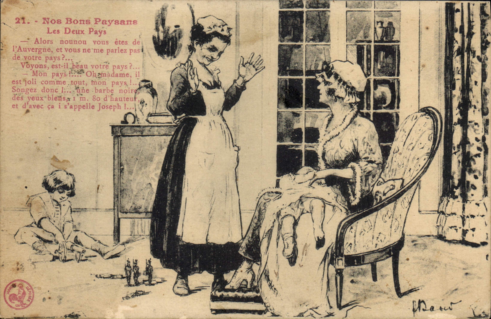 CPA Folklore Nos bons paysans Les deux pays 