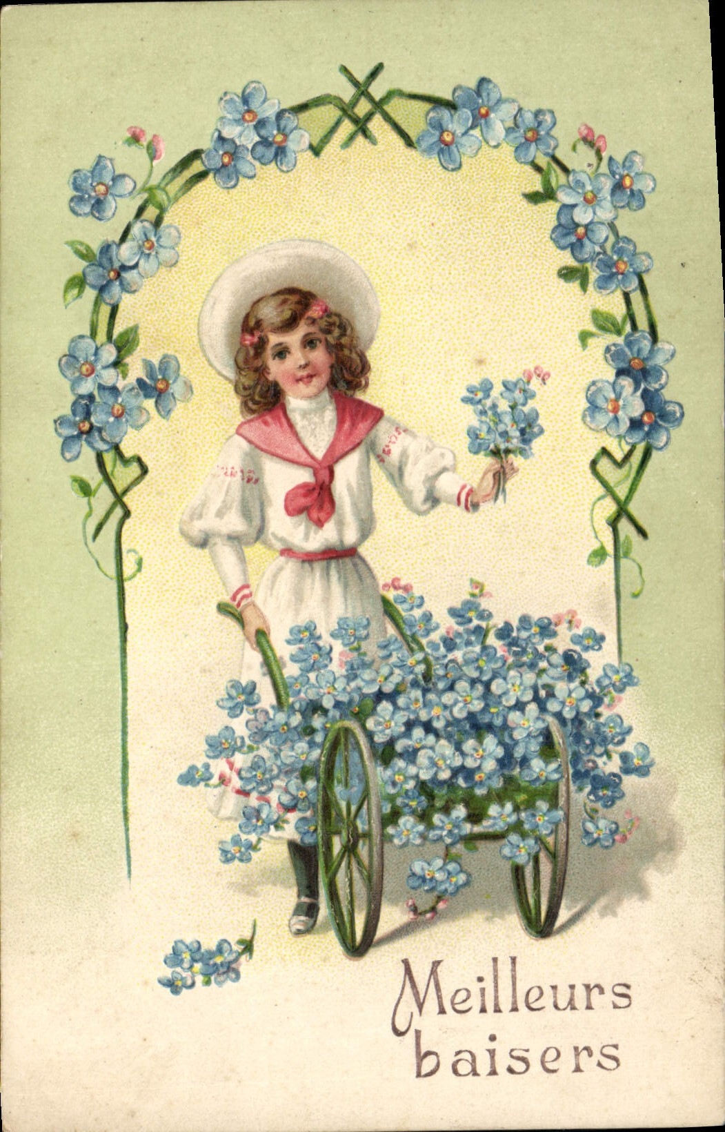 CPA Fantaisie Fleurs Enfant