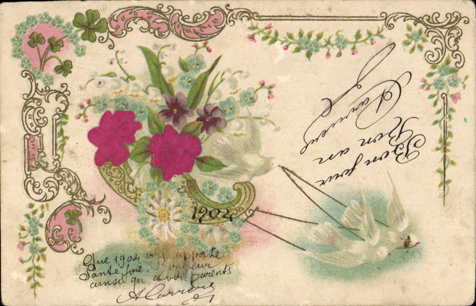 CPA Fantaisie Fleurs Colombes