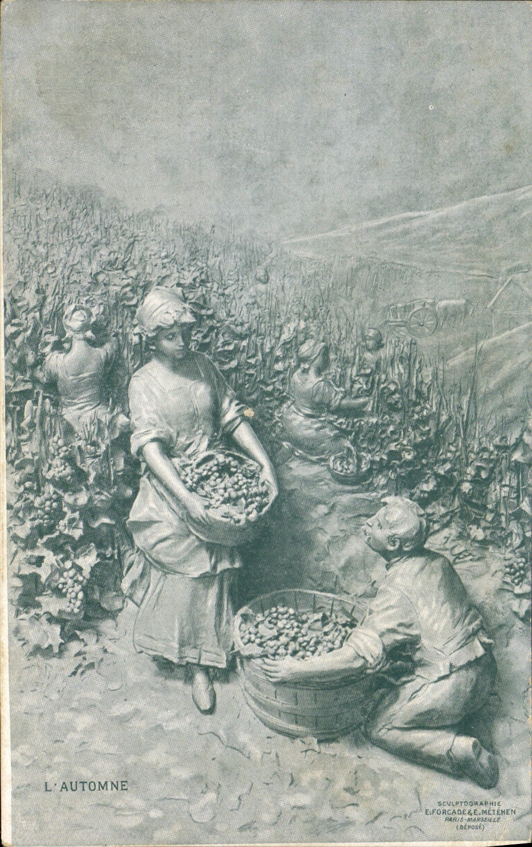 CPA Vin Vendanges L'automne Fraissinet Teinturerie Blanchisserie de la Mediterranee Chemin de Saint Jean du Desert Marseille
