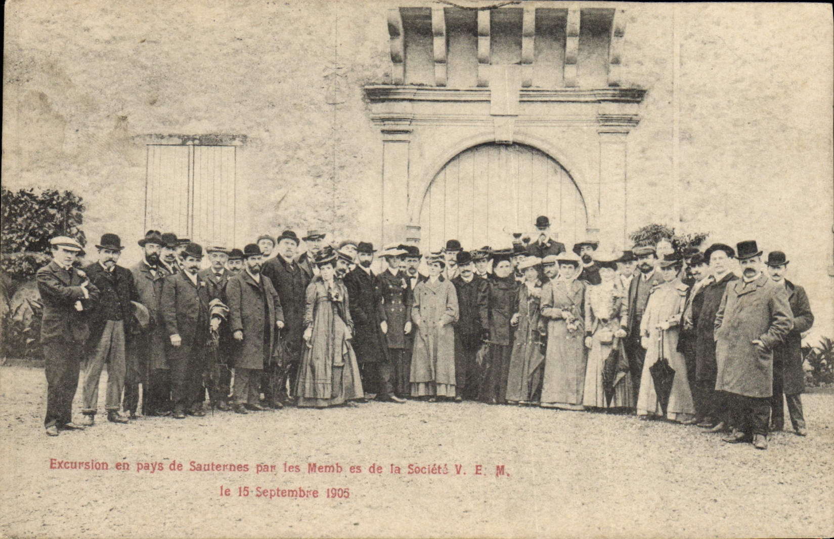 CPA Vin Vendanges Excursion en pays de Sauternes par les membres de la societe VEM le 15 septembre 1905