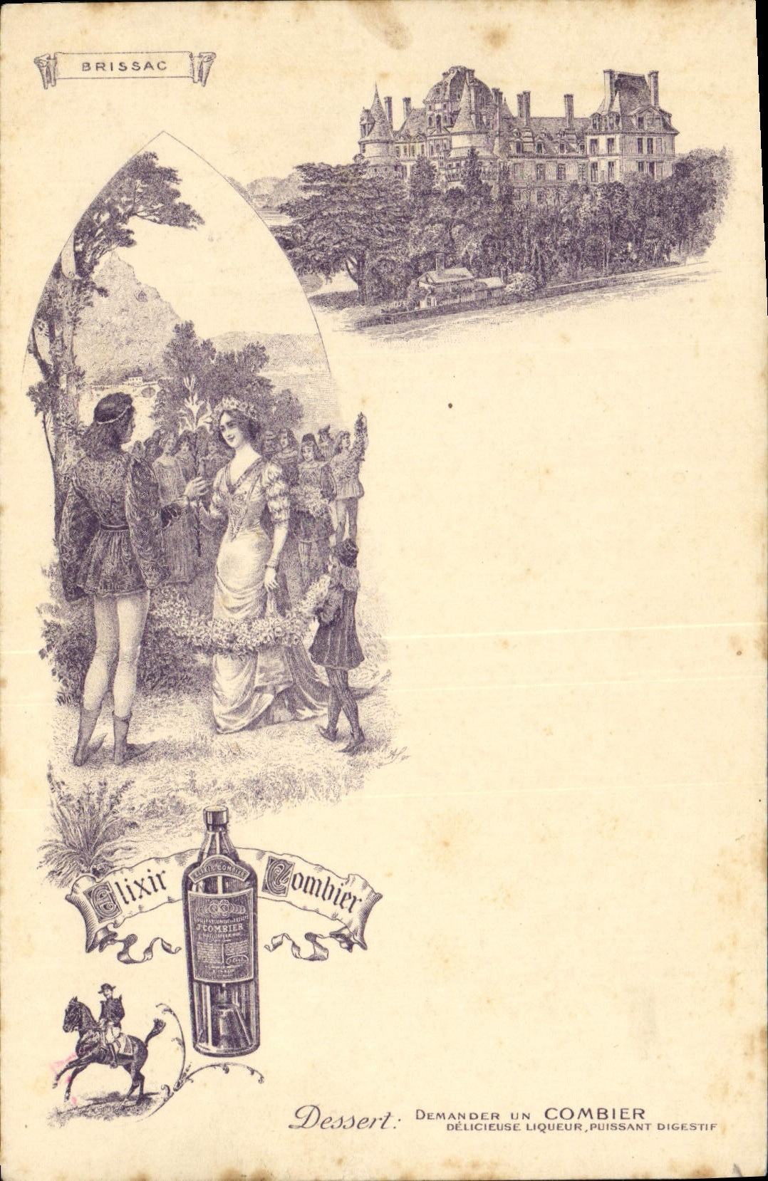 CPA Publicite Elixir Combier Chateau de Brissac