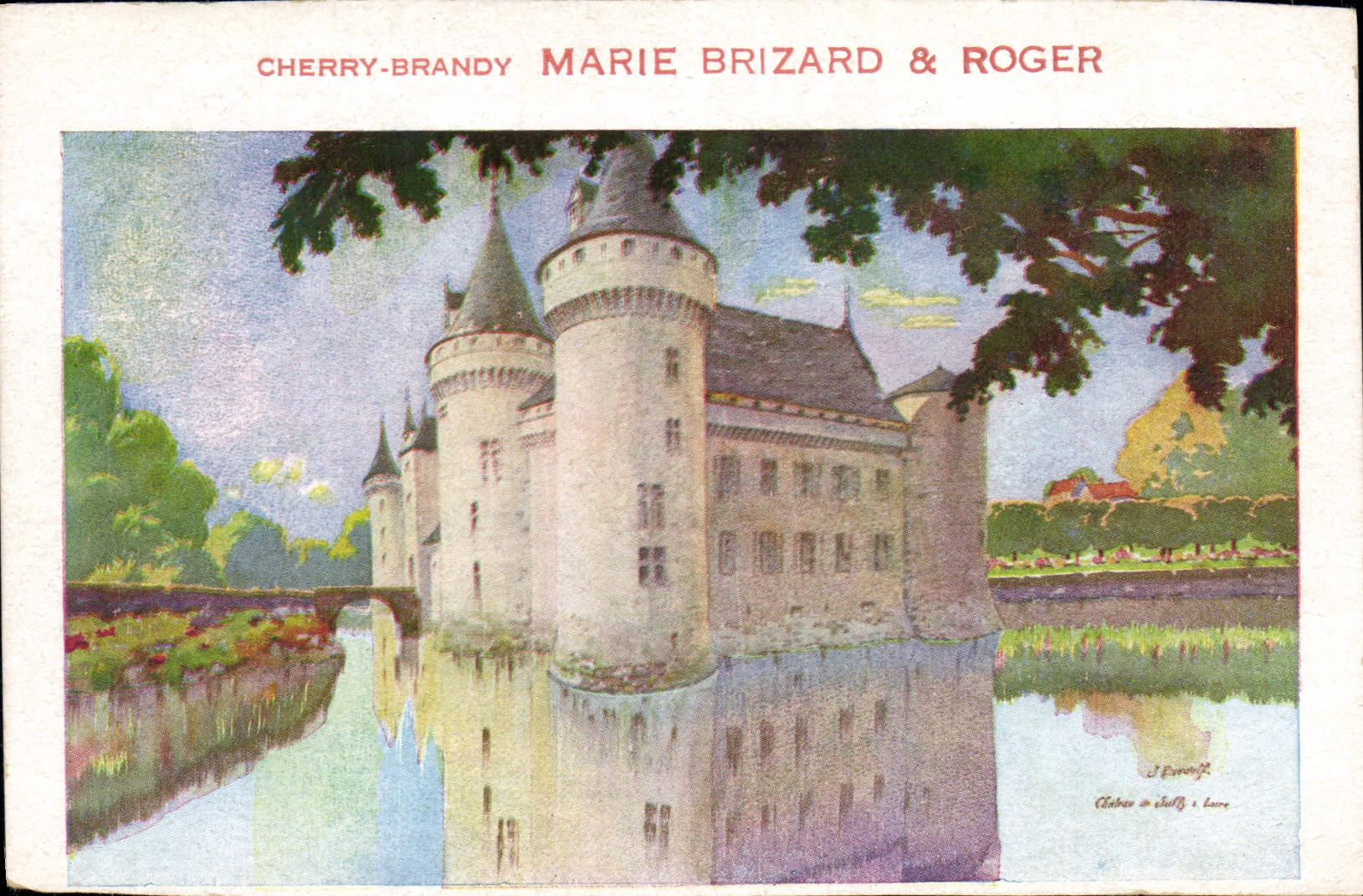 Postal Publicidad Aguardiente de cerezas Marie Brizard y Roger