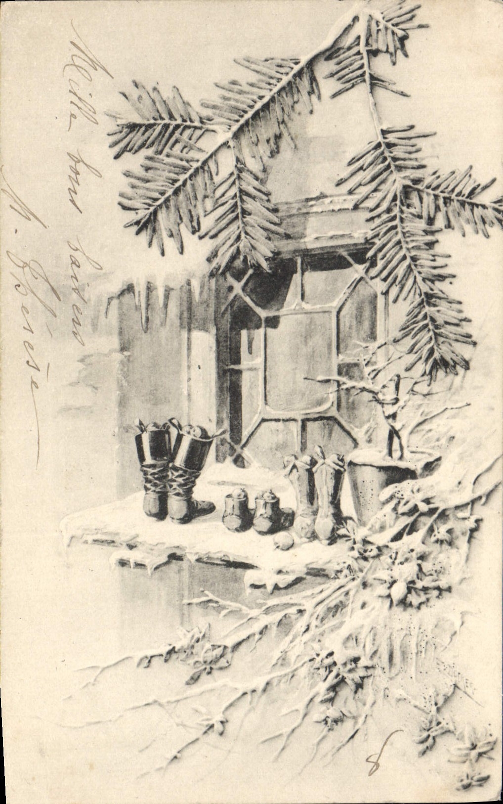 CPA Fantaisie Bottes 