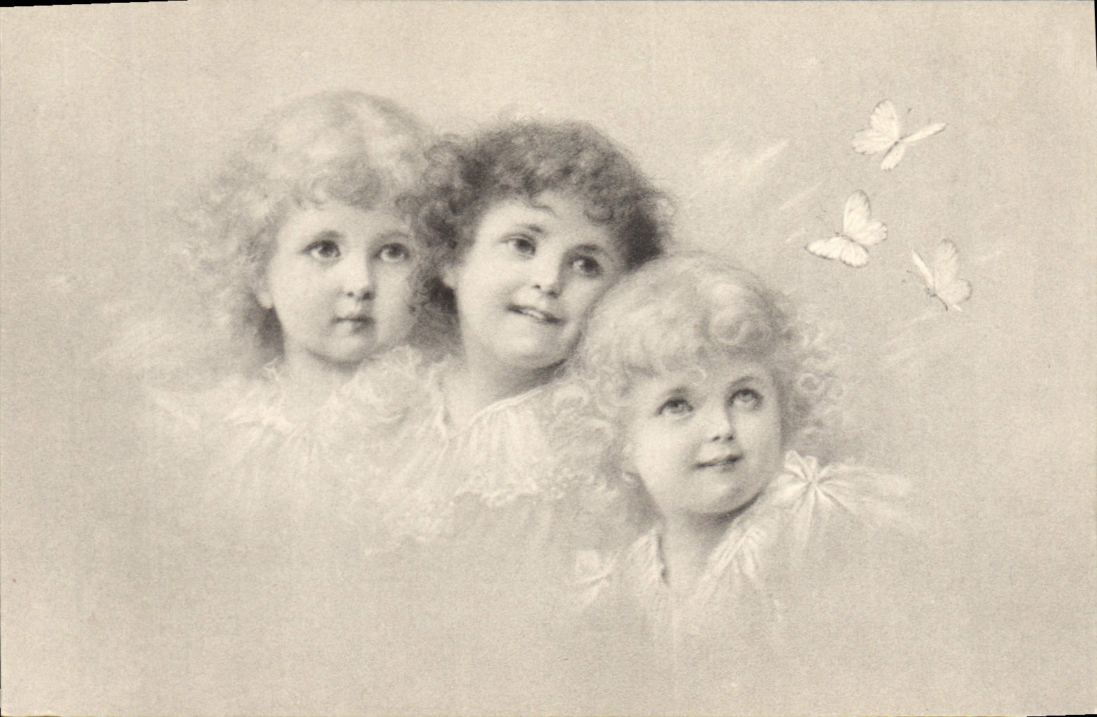 CPA Fantaisie Enfants Papillons 