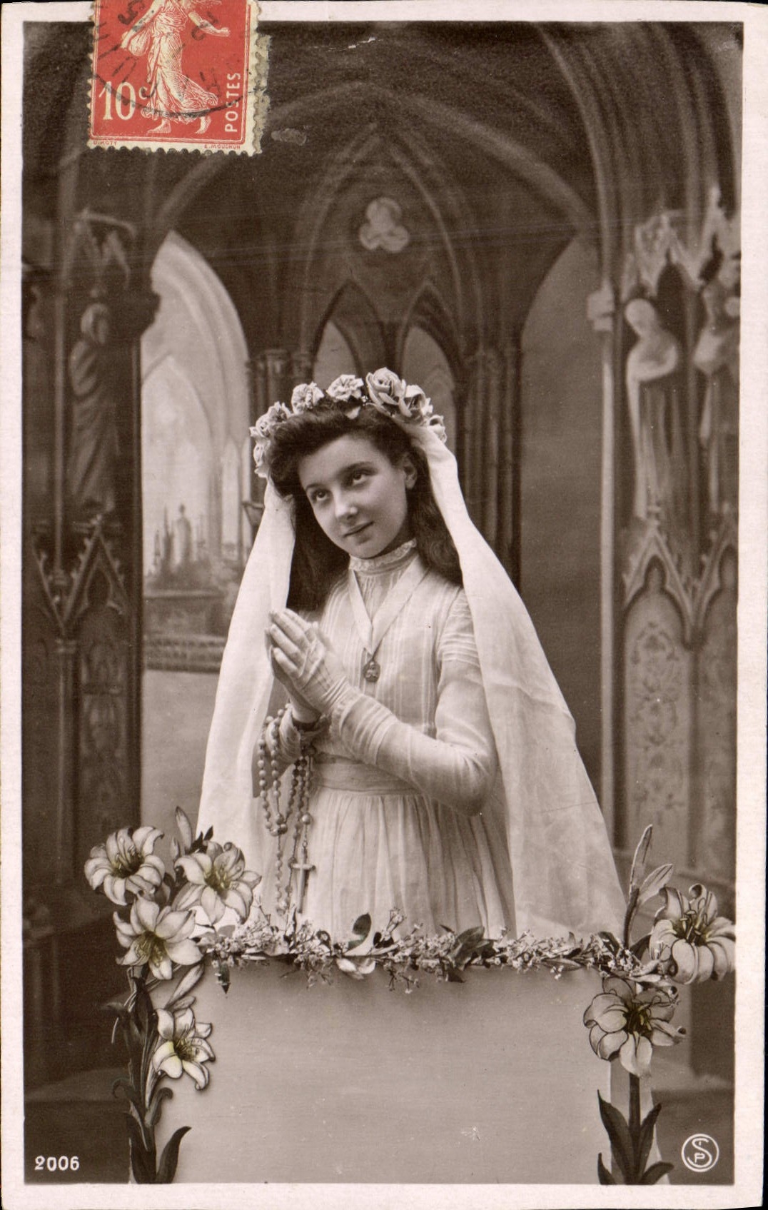 CPA Fantaisie Communion Enfant 