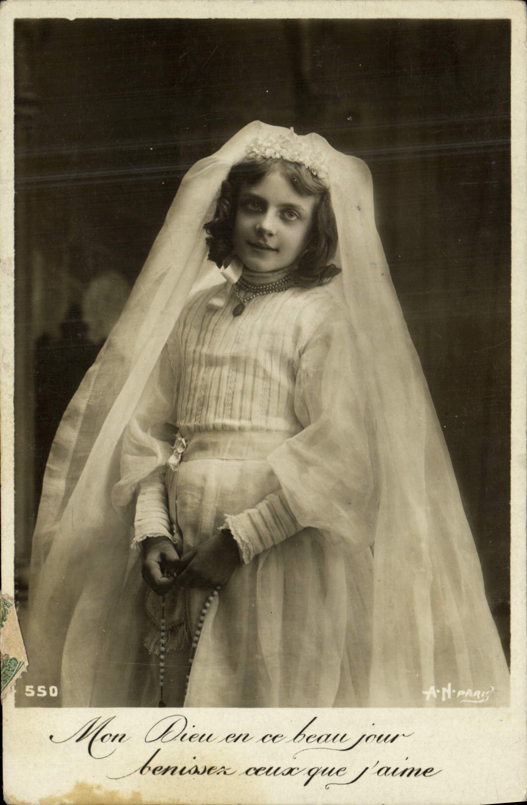 CPA Fantaisie Communion Enfant 