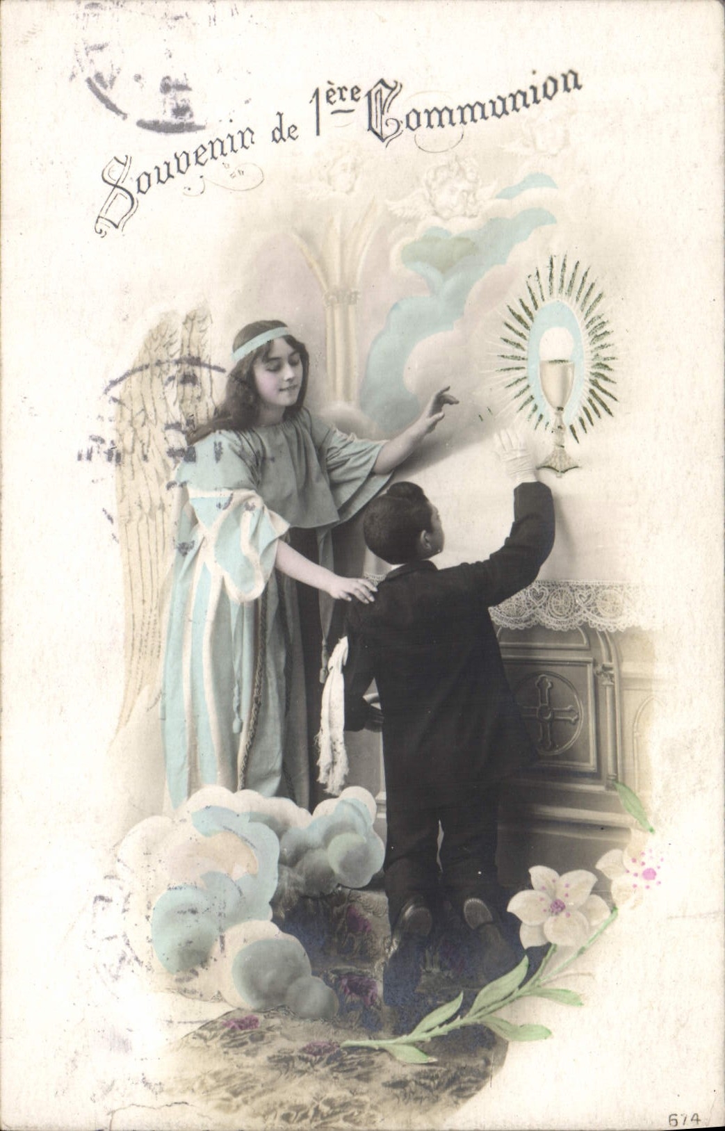 CPA Fantaisie Communion Enfant 