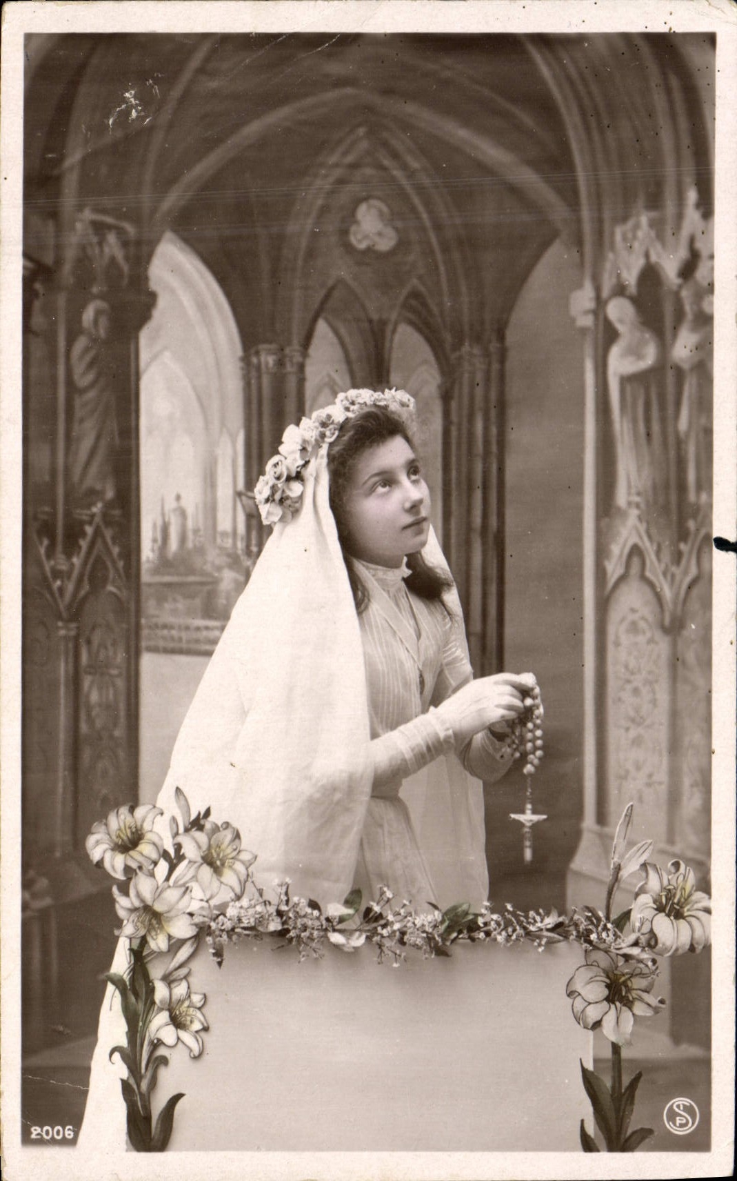 CPA Fantaisie Communion Enfant 