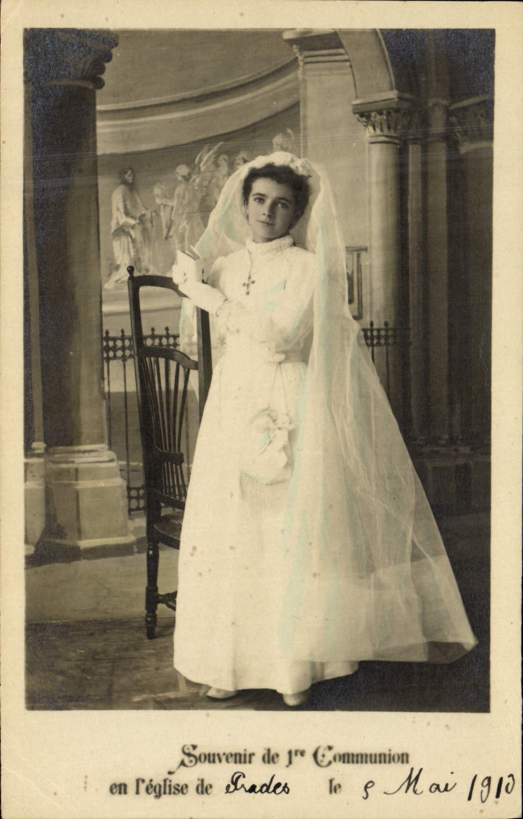 CPA Fantaisie Communion Enfant Prades 