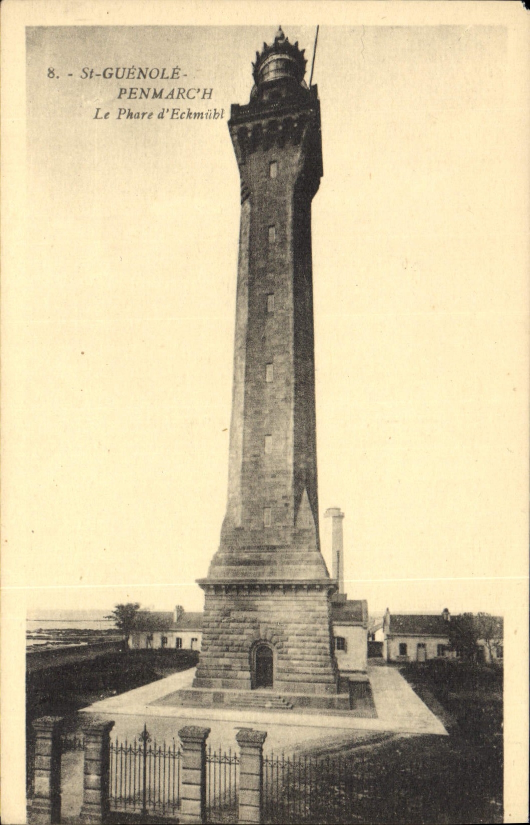 Vintage Postcard Headlight of Eckmuhl St Guenole Penmarch