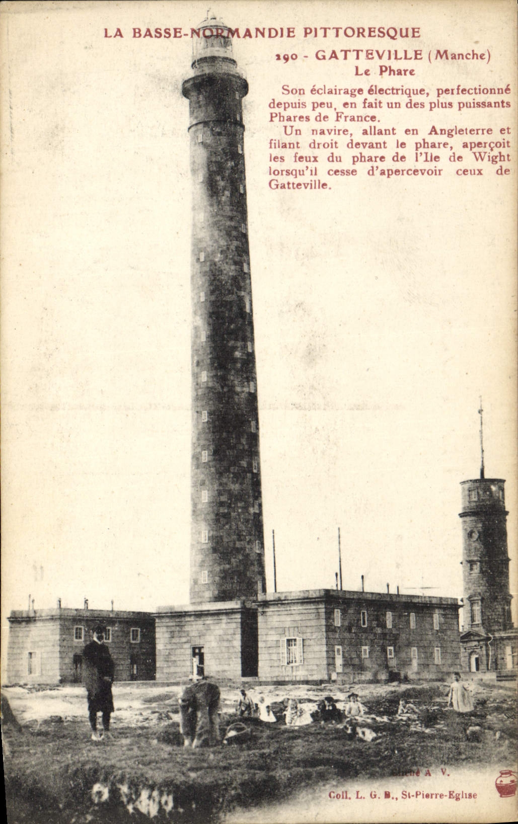 Vintage Postcard Gatteville Headlight