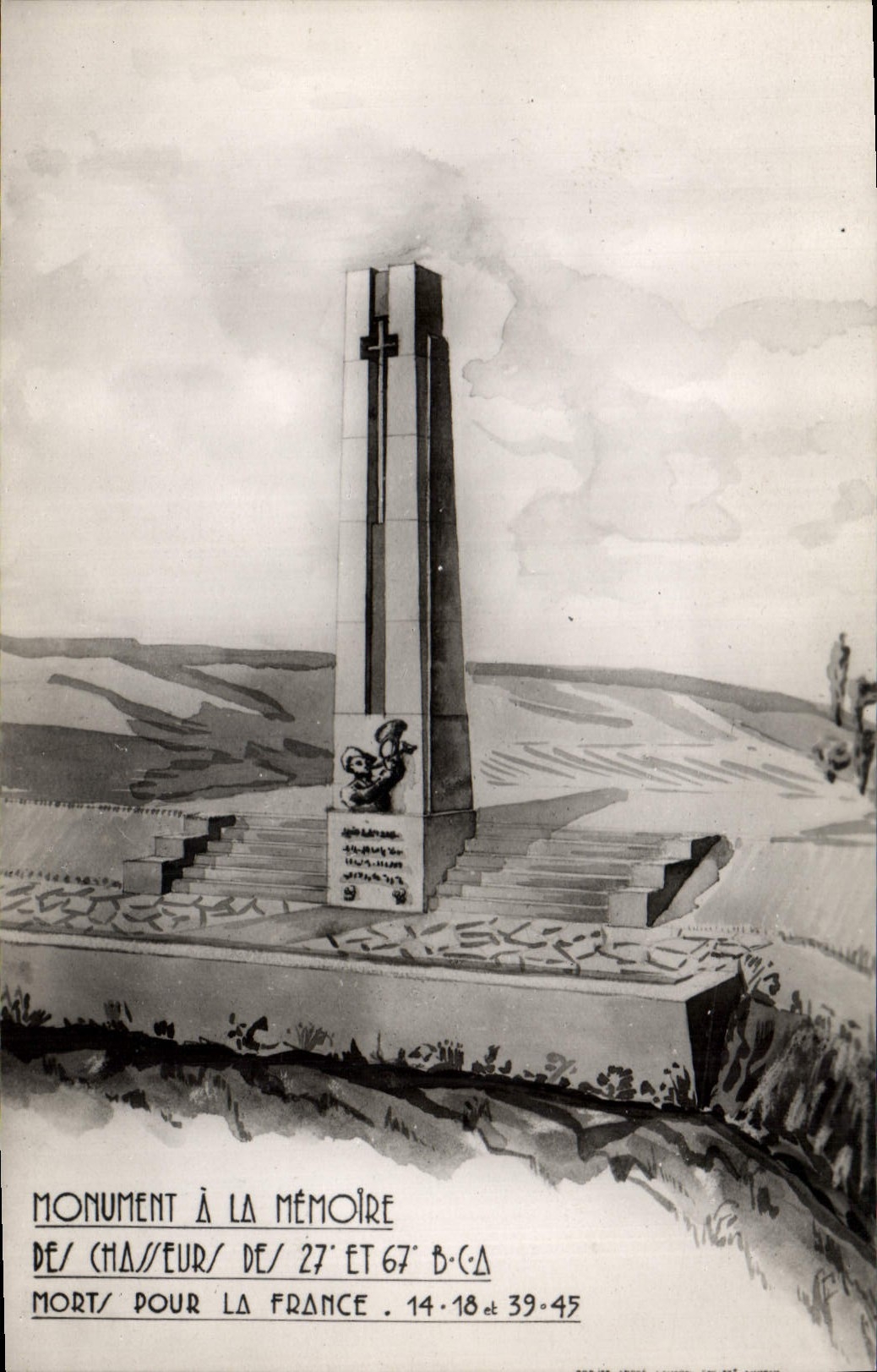 CPM Militaria Monument a la Memoire des Chasseurs des 27 et 67eme BCA