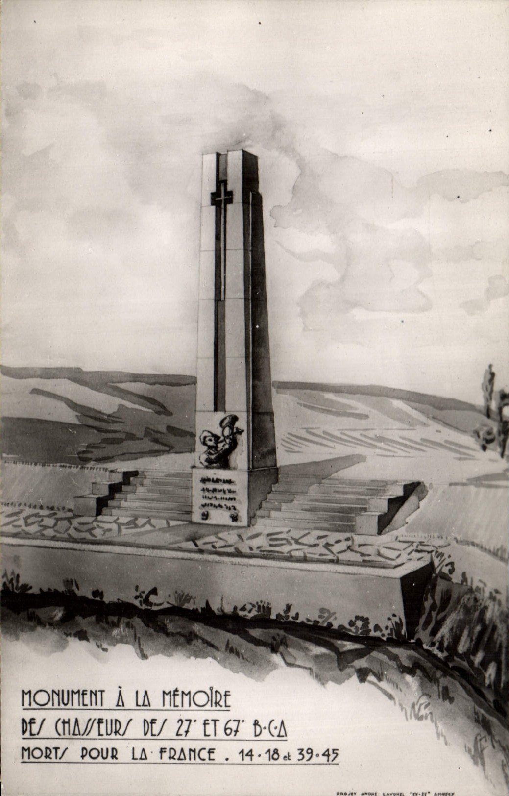 CPM Militaria Monument a la Memoire des Chasseurs des 27 et 67eme BCA