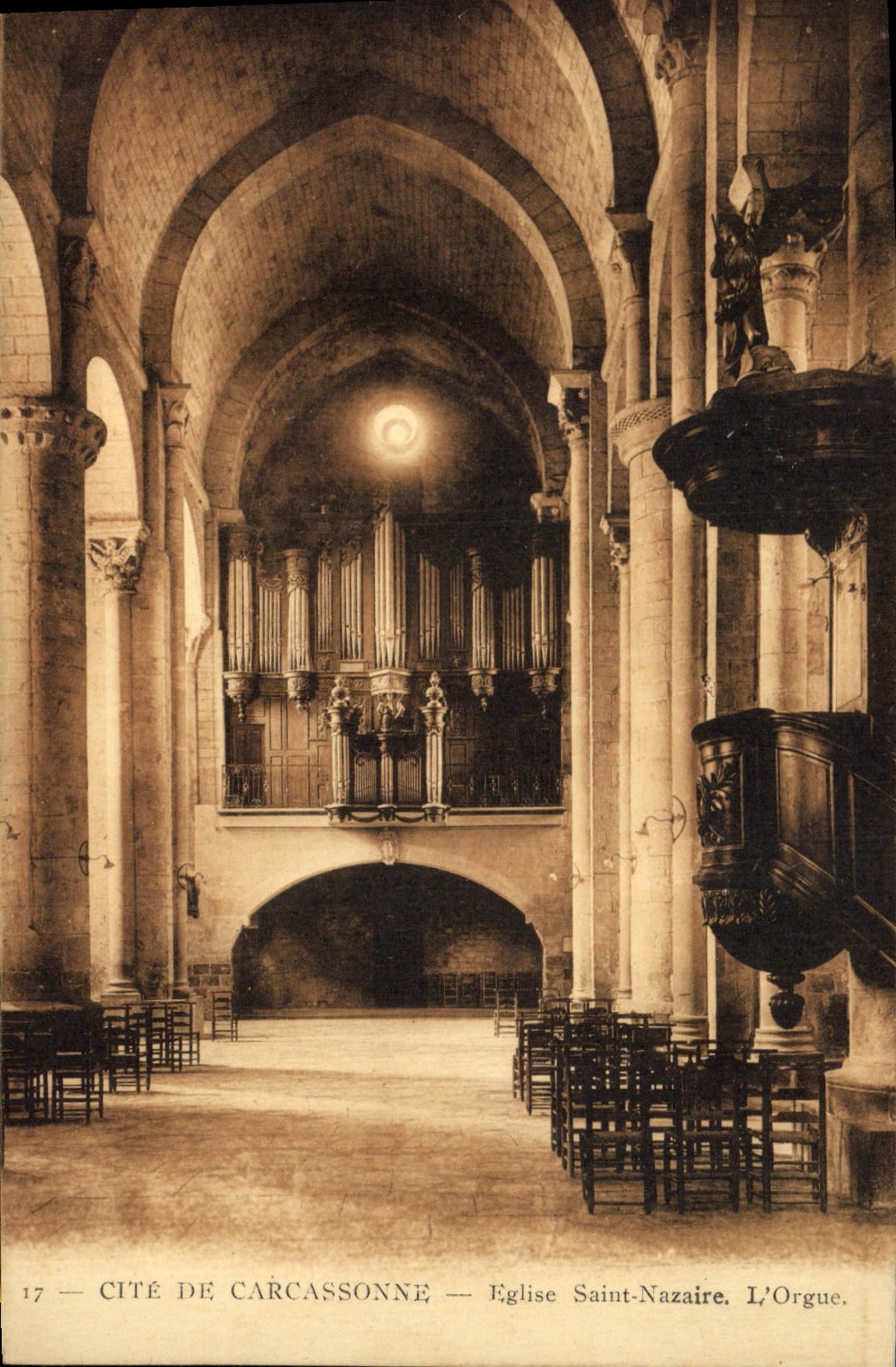 Vintage Postcard Organ ISCED of Carcassonne Church Saint Nazaire