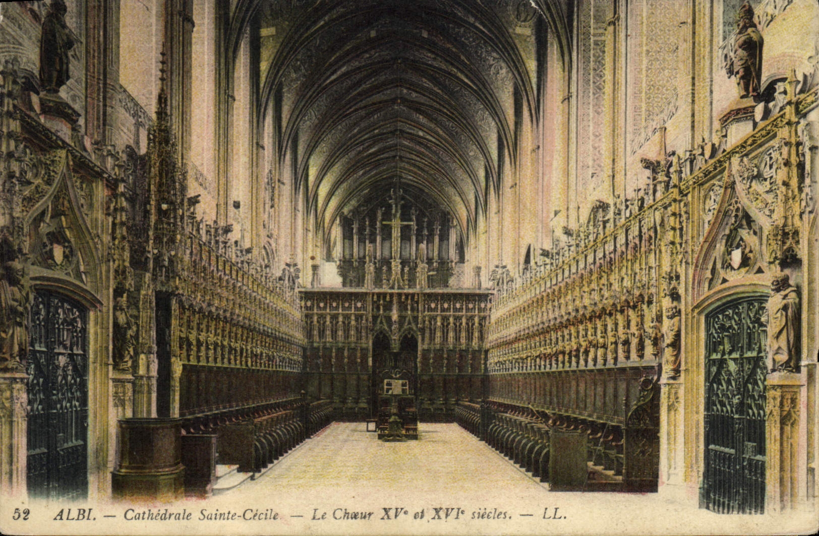 Vintage Postcard Organ Albi Holy Cathedral Cecile