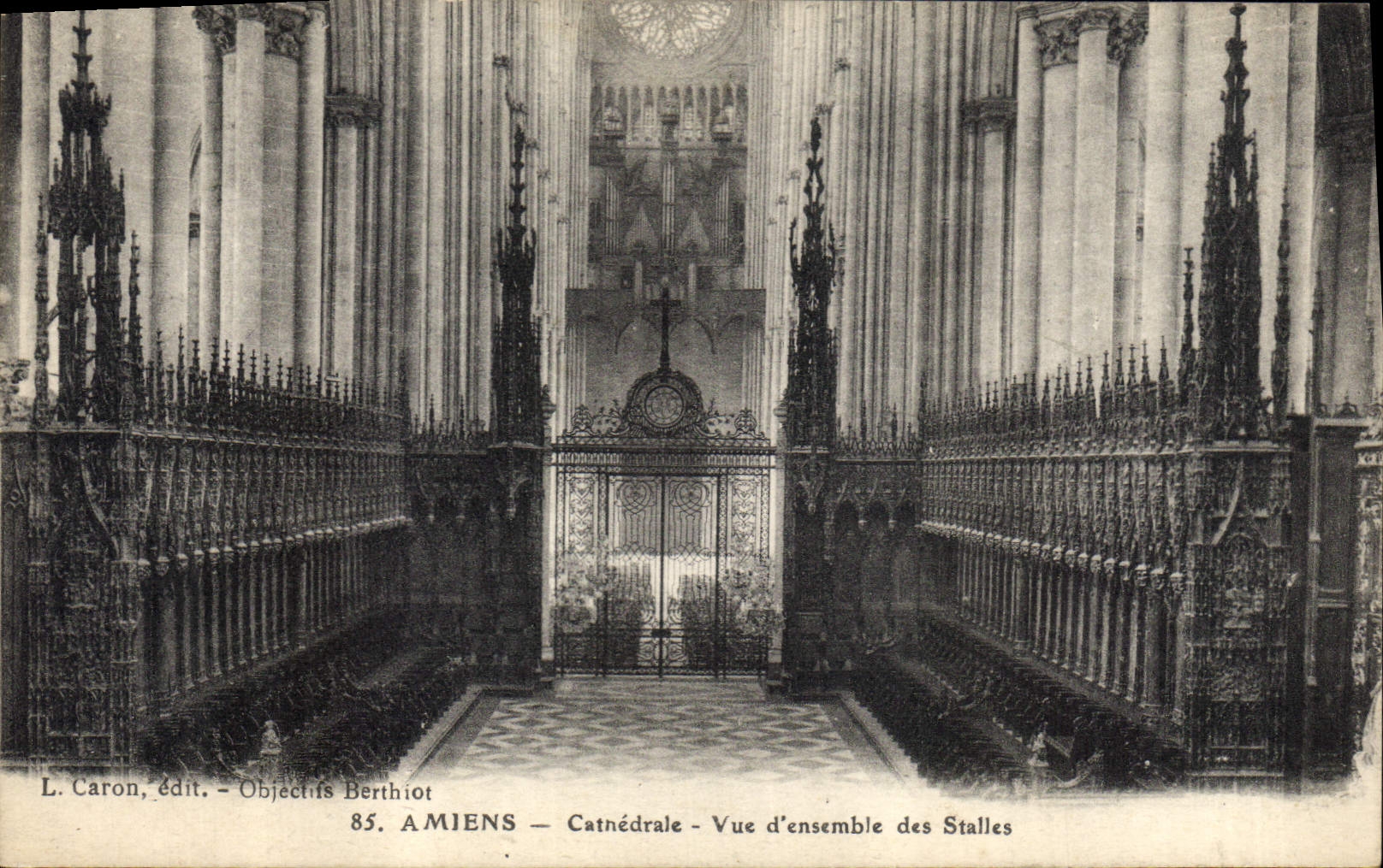 Vintage Postcard Organ Amiens Cathedral Overall picture of the stalls