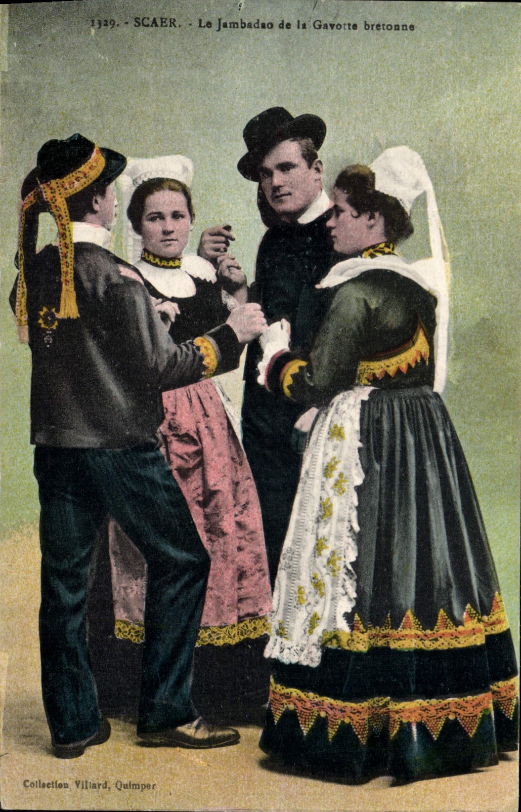Vintage Postcard Scaer Folklore Jambadao of the Breton Gavotte