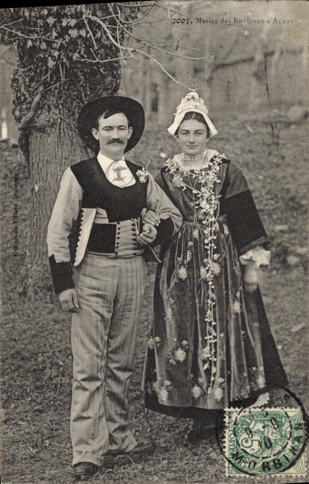 Vintage Postcard Folklore Marry surroundings of Auray Mariage