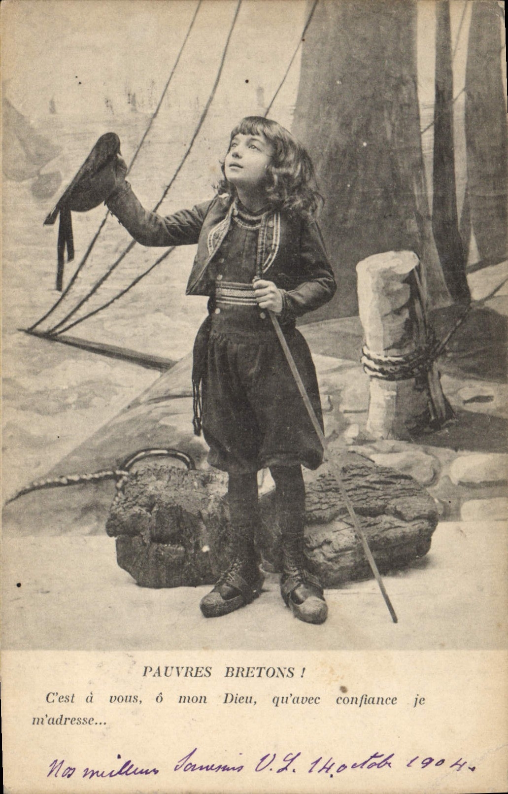 CPA Folklore Enfant Pauvres bretons ! 