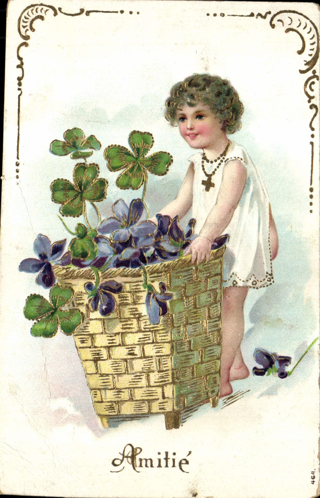 CPA Fantaisie Fleurs Enfant