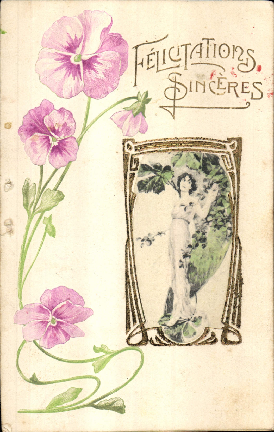 CPA Fantaisie Fleurs Femme