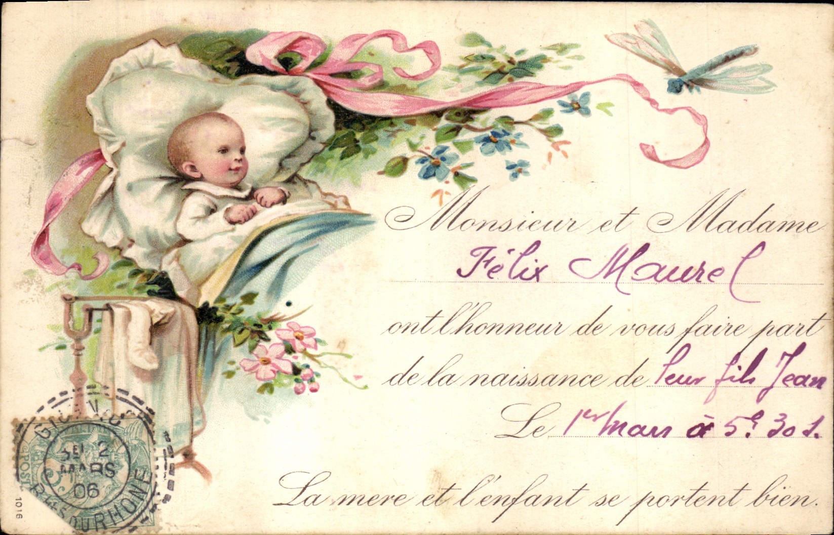 CPA Fantaisie Fleurs Enfant Bebe