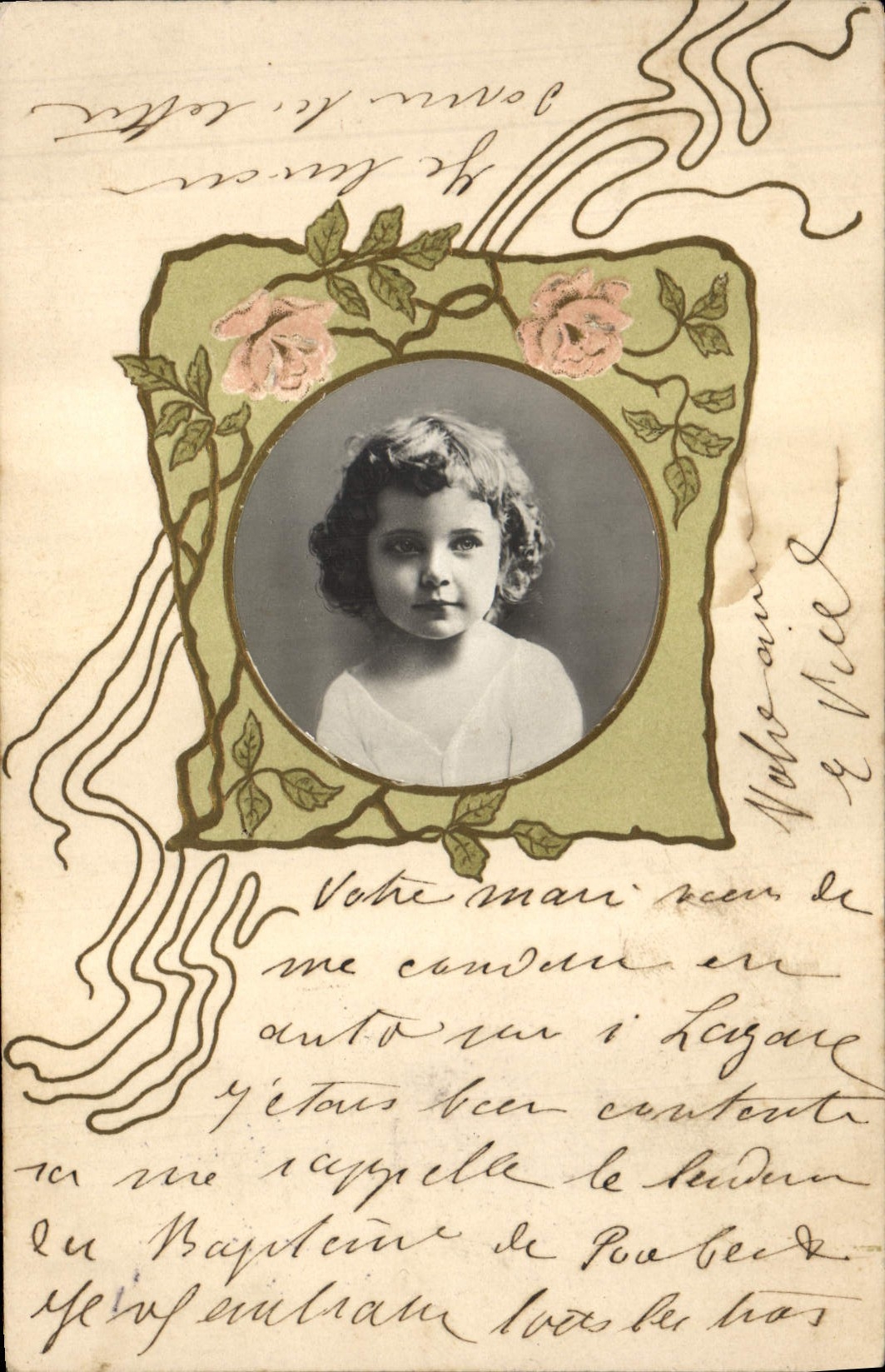 CPA Fantaisie Fleurs Enfant